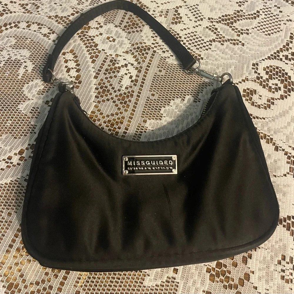 Missguided Elegant Black Shoulder Bag - Picture 8 of 11